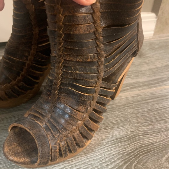 Brown Leather Booties - Picture 3 of 9